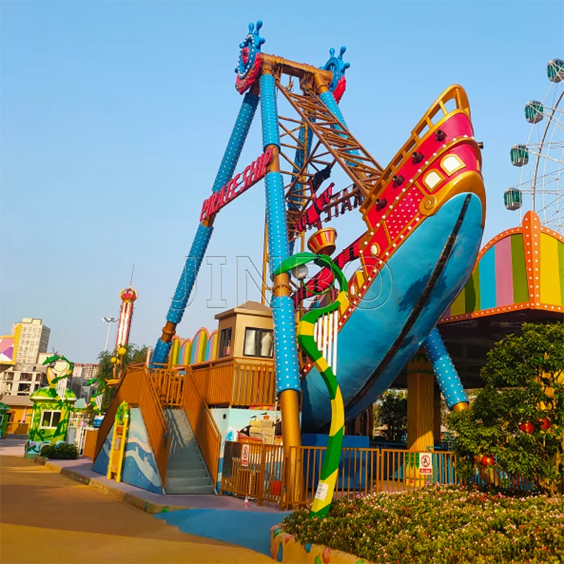 Thrill Park Entertainment Equipment Outdoor Play Structures Decorative Pirate Ship Sky Swing Boat Giant Galleon Ride for Sale