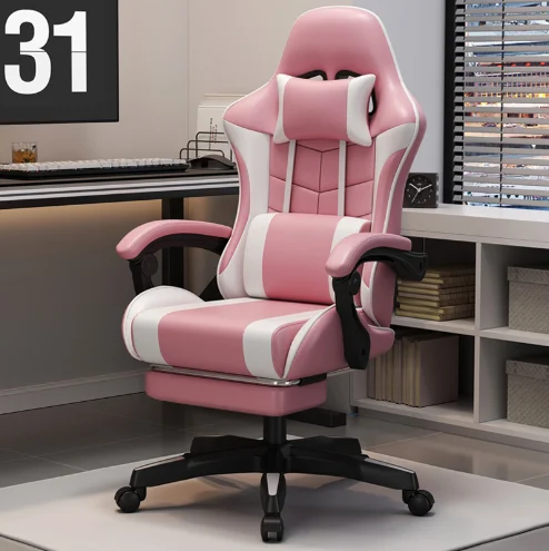 YOUGE High-Service Metal Racing Chair Minimalist Modern Design Durable PU Synthetic Leather Home/Office Ergonomic Revolving