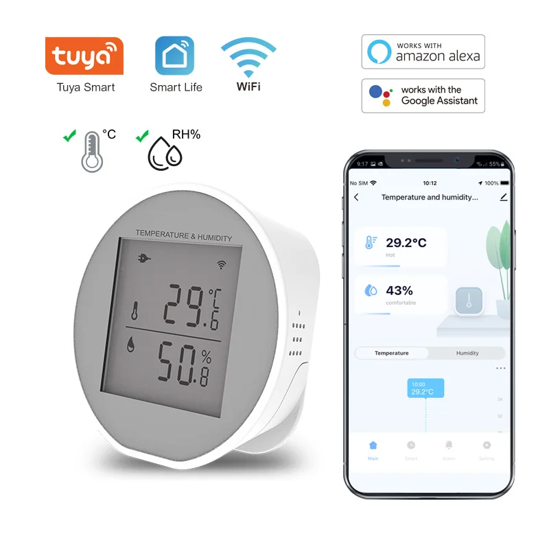 Lifelibero High Sensitivity Tuya App Control Zigbee Temperature With Humidity Sensor For The Living Room