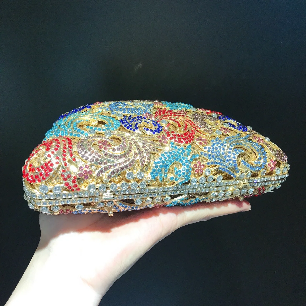 Amiqi MRY176 Luxury Crystal Diamonds Embedded Clutches For Women Rhinestone Clutch Evening Bag With Wedding Party Handbag