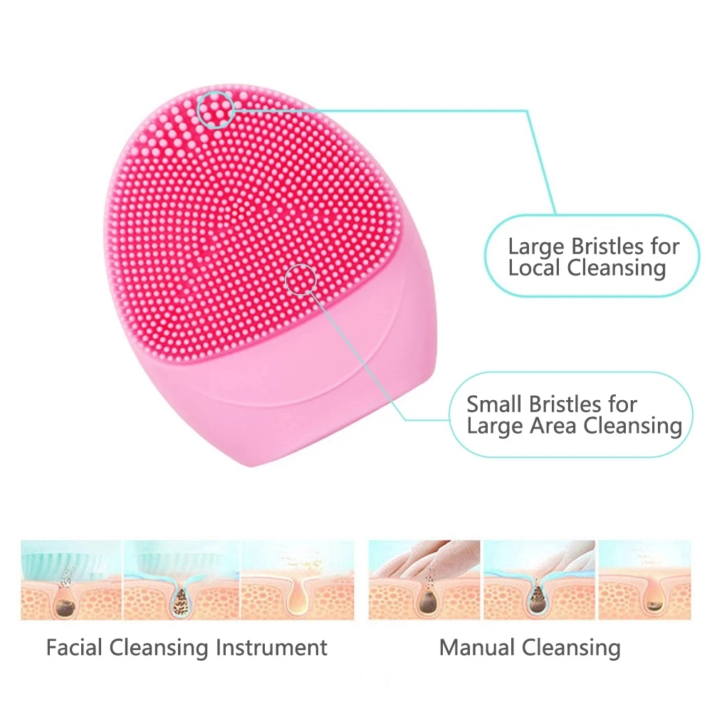 Hot Selling Vibrating Electric Usb Waterproof Facial Brush Cleaner Exfoliating Electrical Sonic Silicone Facial Cleansing Brus