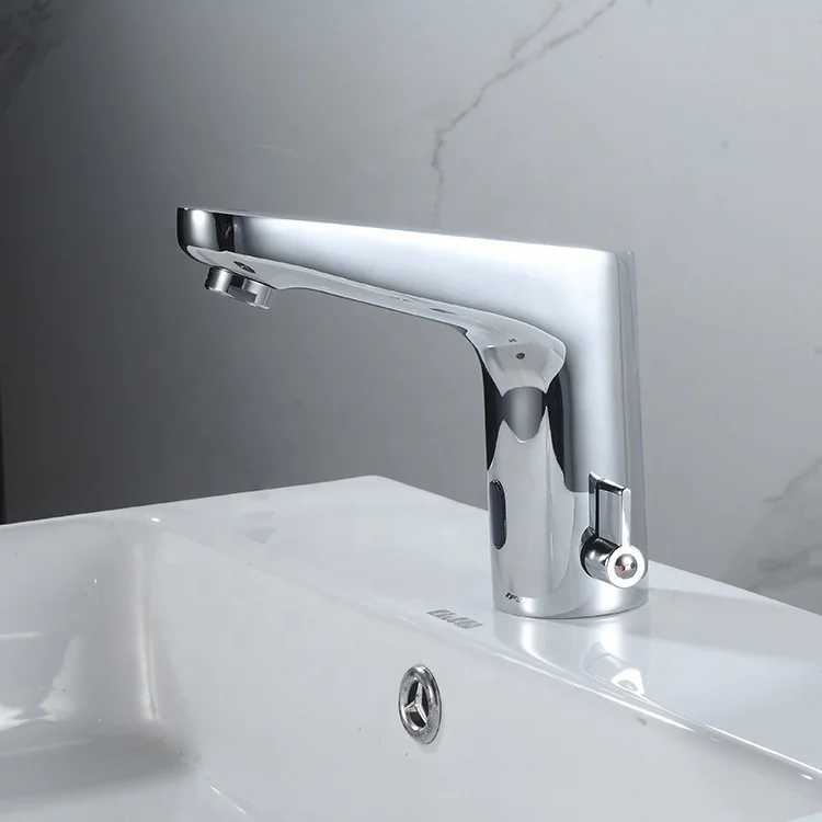 Manufacturer Deck mounted Hot Cold water brass Automatic Touchless bathroom sensor tap