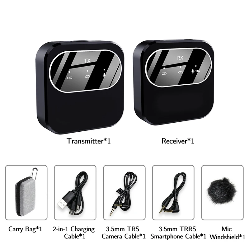 2.4Ghz Wireless Microphone Portable Lapel Microphones For iPhone Android Phone Youtubers Facebook Live Broadcast Vlogging Mic