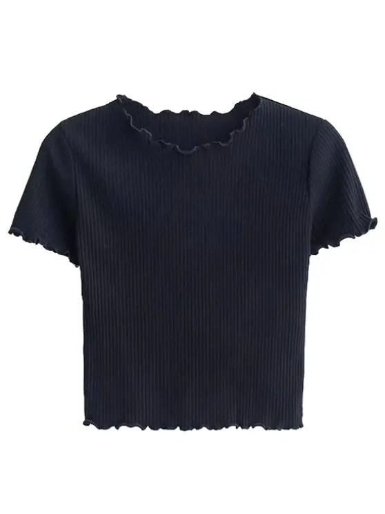 Весенние укороченные топы с длинным рукавом для девочек изображением салата трикотажные женские повседневные рубашки в рубчик