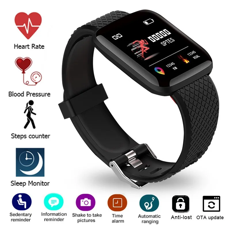 2022 New Smart Watches 116 Plus Smart Wristband Sports Fitness Band Waterproof Smartwatch Support Heart Rate Blood Oxygen Watch