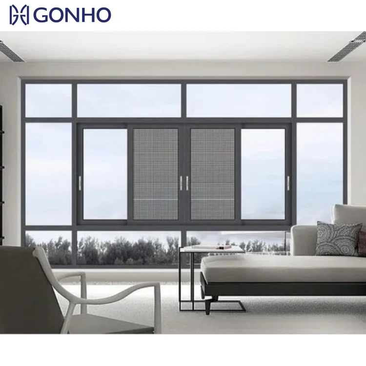 China Top Safety Design Residential Hurricane Impact Aluminum Framed Sliding Window