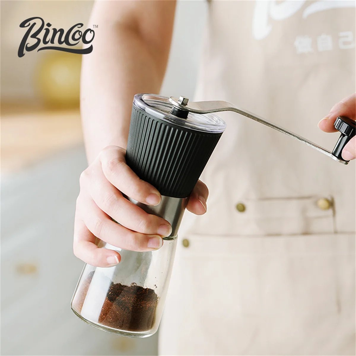 New Listing Glass Stainless Steel Portable Adjustment Mini Manual Coffee Grinder Sustainable Large Capacity Mill