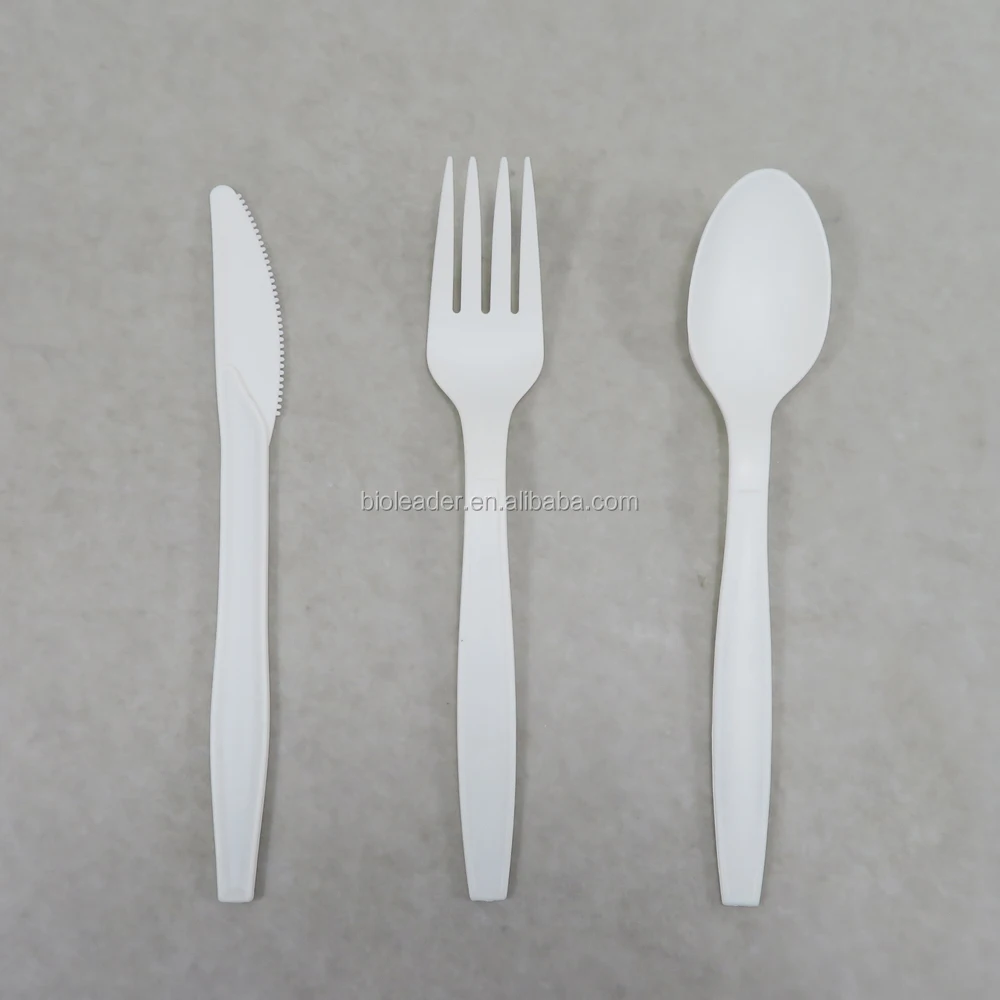 Eco-Friendly Biodegradable Disposable Cutlery Flatware Type Plastic Fork made from Cornstarch