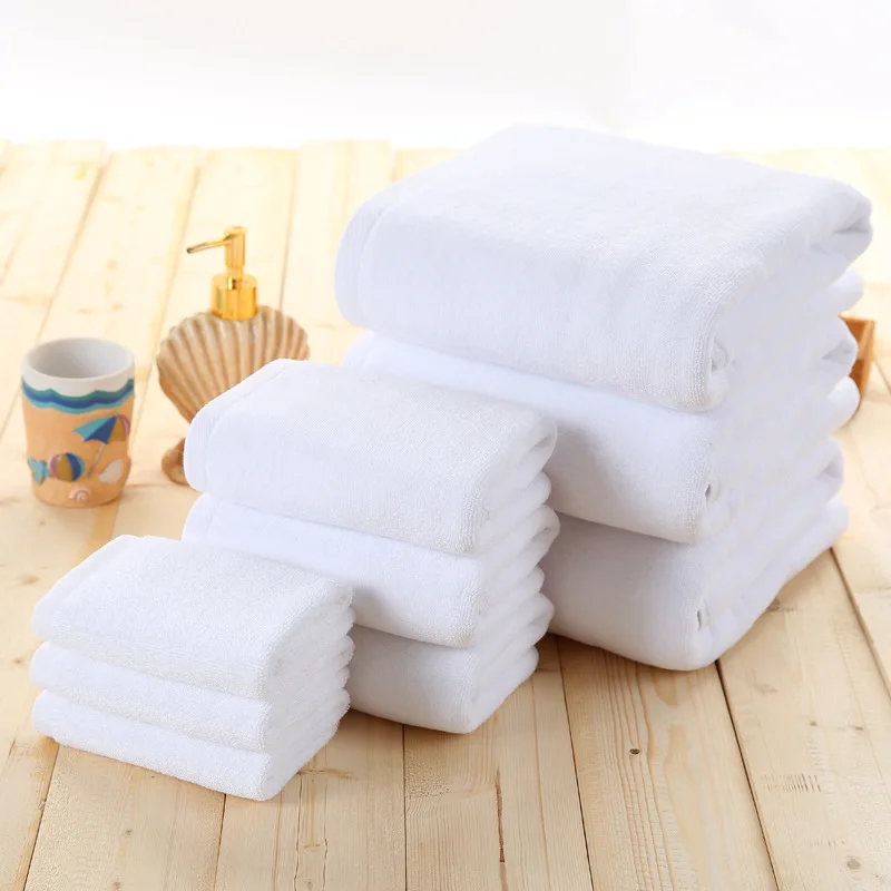 Wholesale Skin-Friendly Hotel White Spa Hand Towel Water Absorption Bath Towels Terry White Facial Towels