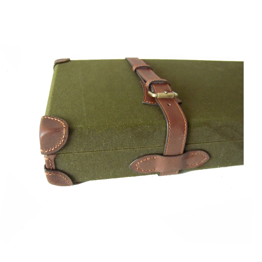 HIBO Custom Canvas And Leather Side by Side Over and Under Hard Gun Case