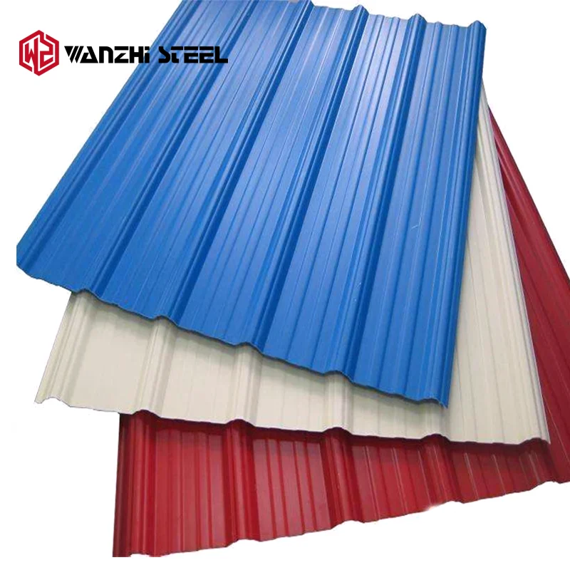 Wholesale 24 26 gauge Gi Prepainted long span Galvanized Galvalume Colored Aluzinc Corrugated Metal Roofing Steel Sheet Price