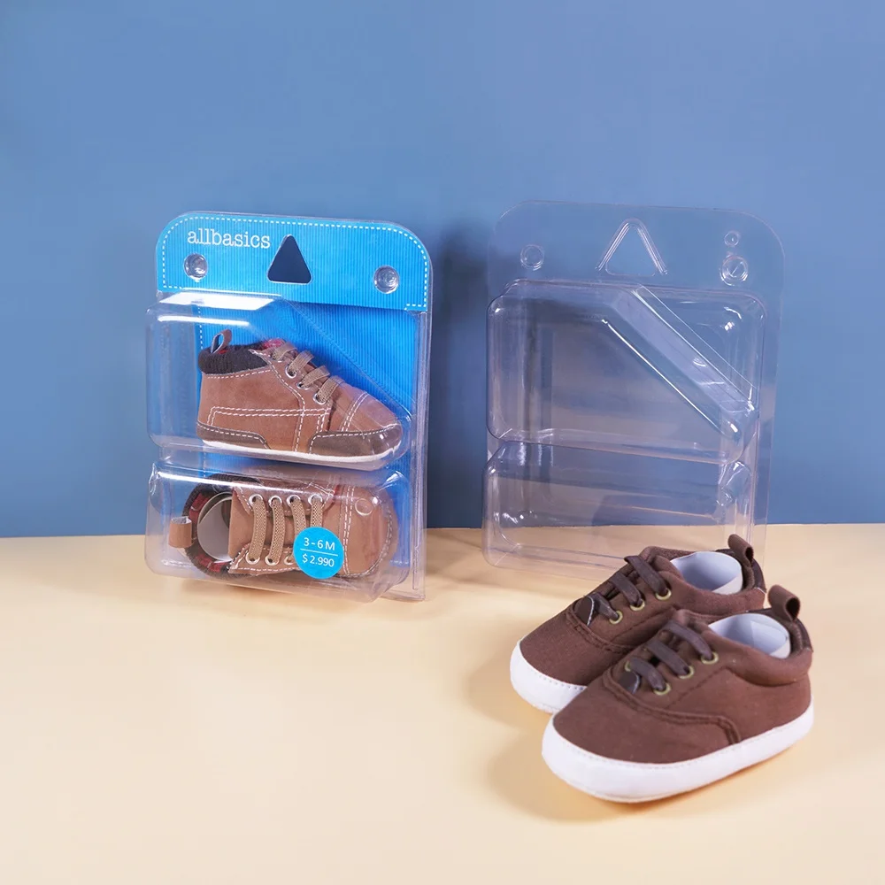 Hot Sale New Style PVC Transparent Plastic Thermoforming Vacuum Blister Baby Shoes Packaging Box