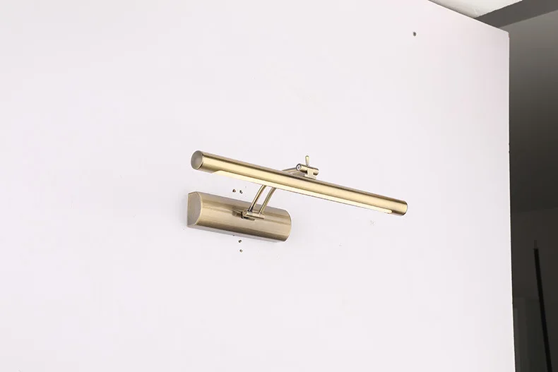 
Europe modern iron and stainless steel anti water fog led brass curved mirror lamp IP44 bathroom wall light 