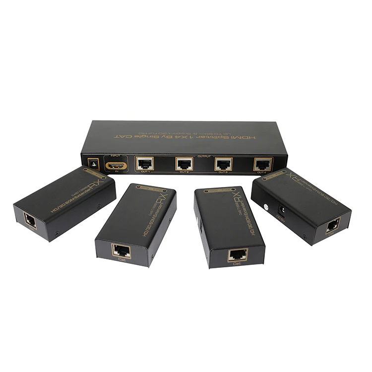 Hdmi 1x4 разветвитель extender over cat 5 cat6 hdmi к cat6 1 в 4 из hdmi extender 4 порта