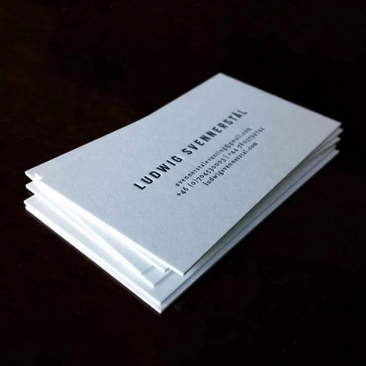 Элегантные визитные карточки с печатью, толстая Экологически чистая визитная карточка без рисунка