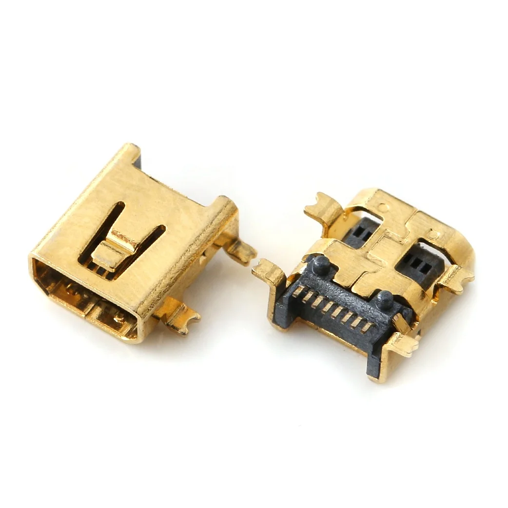 Позолоченный 5PINS Мини usb-коннектор с портом Jack для разъема мини-разъем Usb