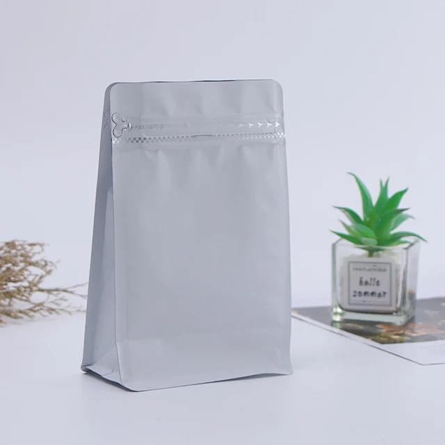 Self-sealing recyclable custom kraft paper craft bag of various colors 1KG 2kg empty flat bottom coffee bean packing zipper with