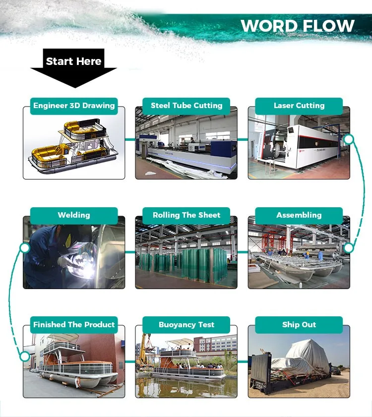 28ft 300HP Tritoon Pontoon Boat With Bathroom For Sale