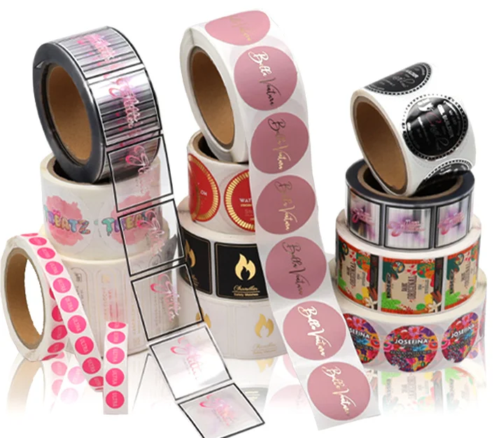 Waterproof Adhesive Label Packaging Milk Plastic Bag Custom Logo PVC Vinyl PET Glossy Surface Finish Perfume Cosmetic Wig