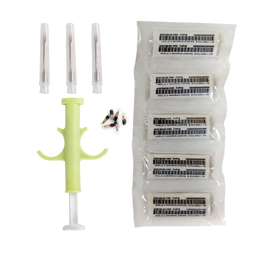 CMRFID 134.2khz Glass Capsule Rfid Tags Size 2.12*12mm 1.25*7mm Animals Rfid Pet Id Tag Fdx-b cat electronic chip