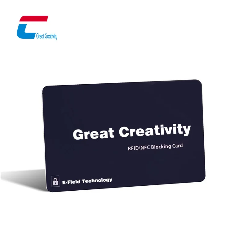 Оптовая продажа, индивидуальный E-Feild протектор сигнала банковской карты NFC блокировщик карт ПВХ Rfid Блокировка Карты