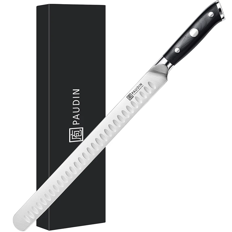 Нож филе 12 дюймов ультра острый немецкая сталь H14116 с премиальной ручкой G10 нож для ветчины кухонный