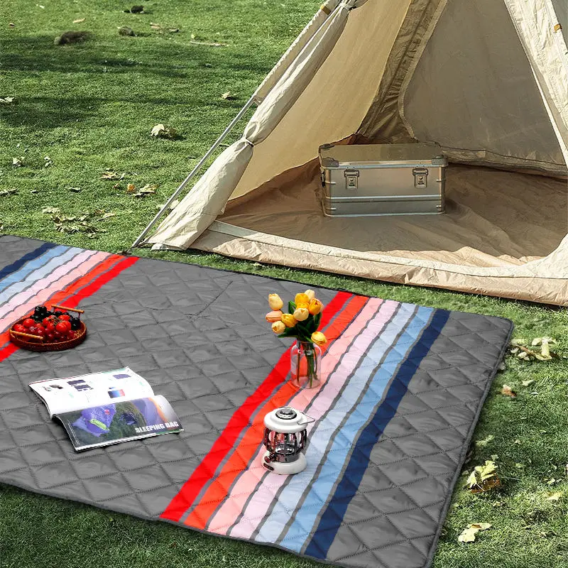Large Picnic Blankets Packable Grass Blanket for Travel Stripe Yoga Mat Acrylic picnic mat