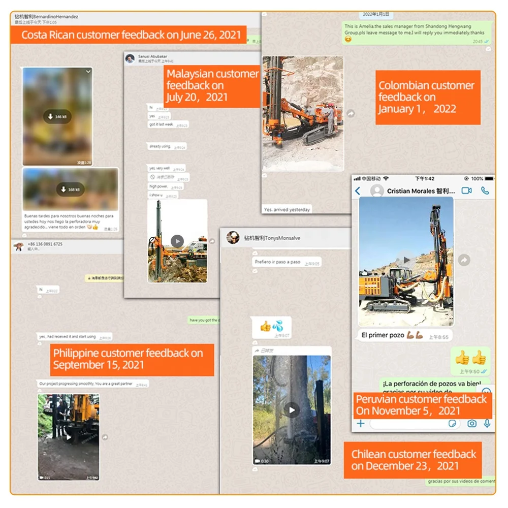 hengwang Crawler DTH integrated dth drilling rig Open Mountain blast hole drilling machine