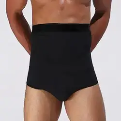 High Waist  Bodysuit Belly Double Layer with Cotton Slimming Shorts Control Briefs butt lifter panty slimming body shaper men