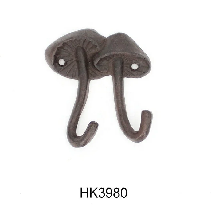 rustic cast iron wall mounted hanger hooks vintage metal heavy duty mushroom coat hooks for hanging coat hat key bag