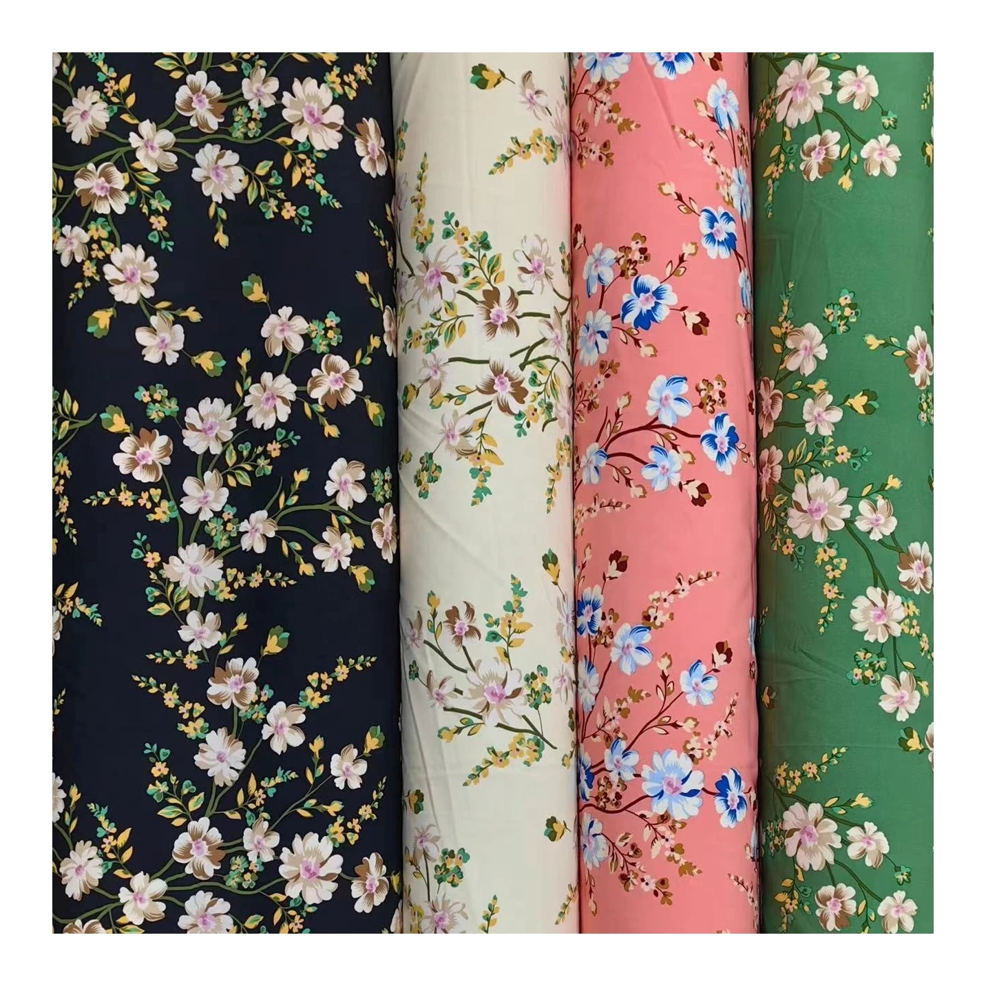 wholesale fabric of polyester stretch print flowers designs 97 polyester 3 spandex for dress