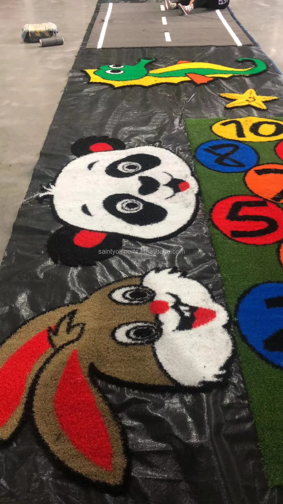 Customized Pattern Artificial Grass Carpet Logo Mat Synthetic Turf Portable Flooring Styles 3D Design Grass