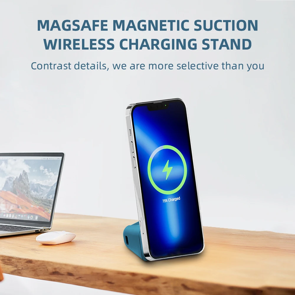 Magnetic Camera Handle Bracket Desktop Wireless Charger 3 in 1 Smart Selfie Shutter Handheld Anti-shake Selfie Stick