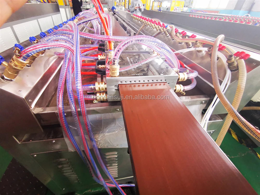 plastic extruder Tongsan CE certificated wood polymer composite extrusion machine list of equipment making WPC decking profile extruder