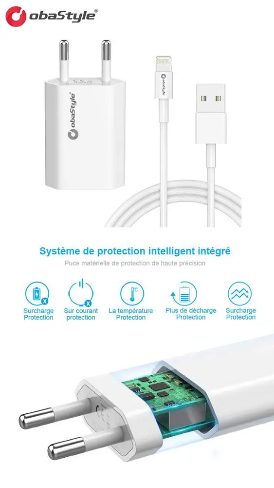Custom Oem Odm Service Obastyle Abs White Usb Travel Wall Charger