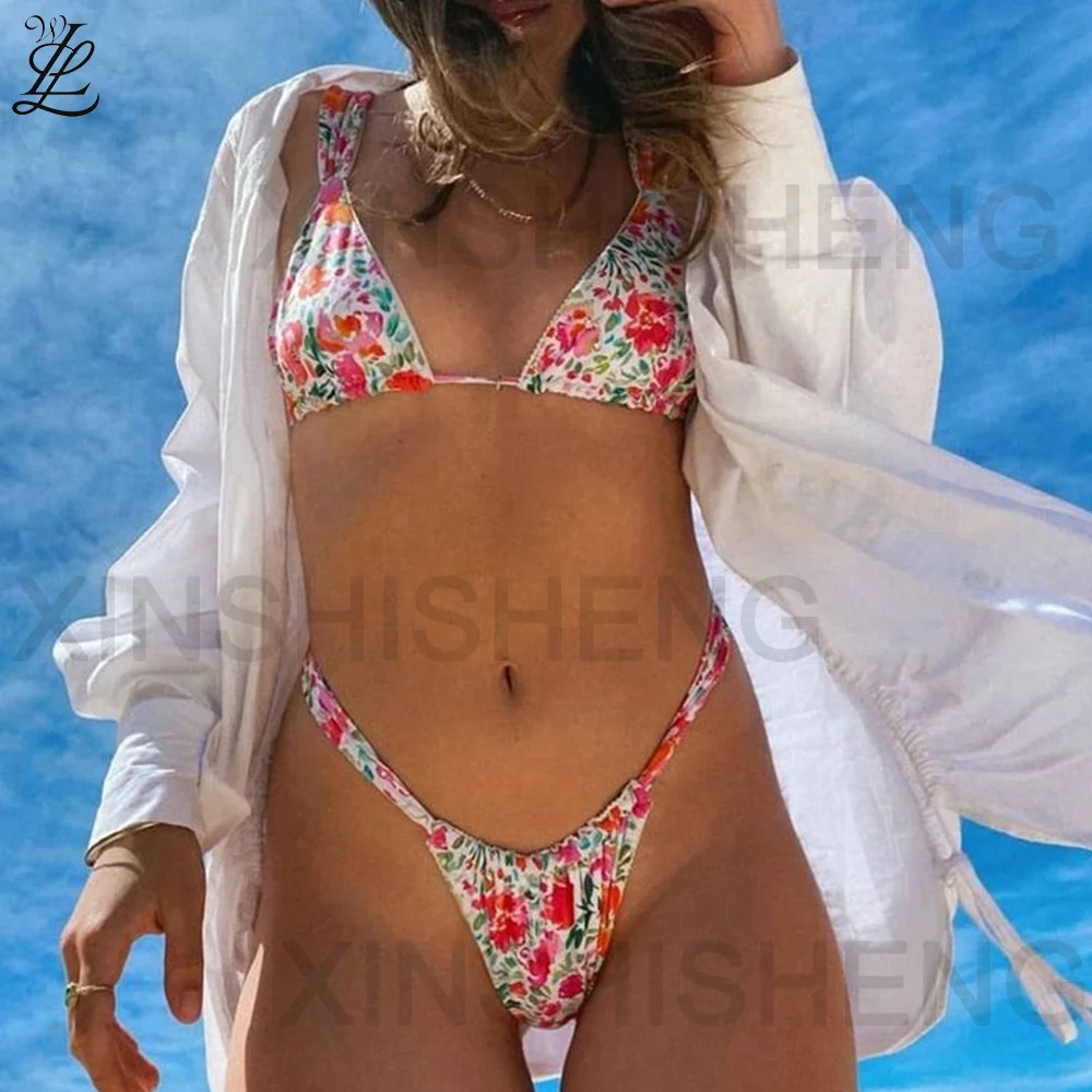 Manufacturing 2024 Swimwear Company Design Customization Swimsuit Lady Split Body Sexy Micro Mini Triangle Bikini Set