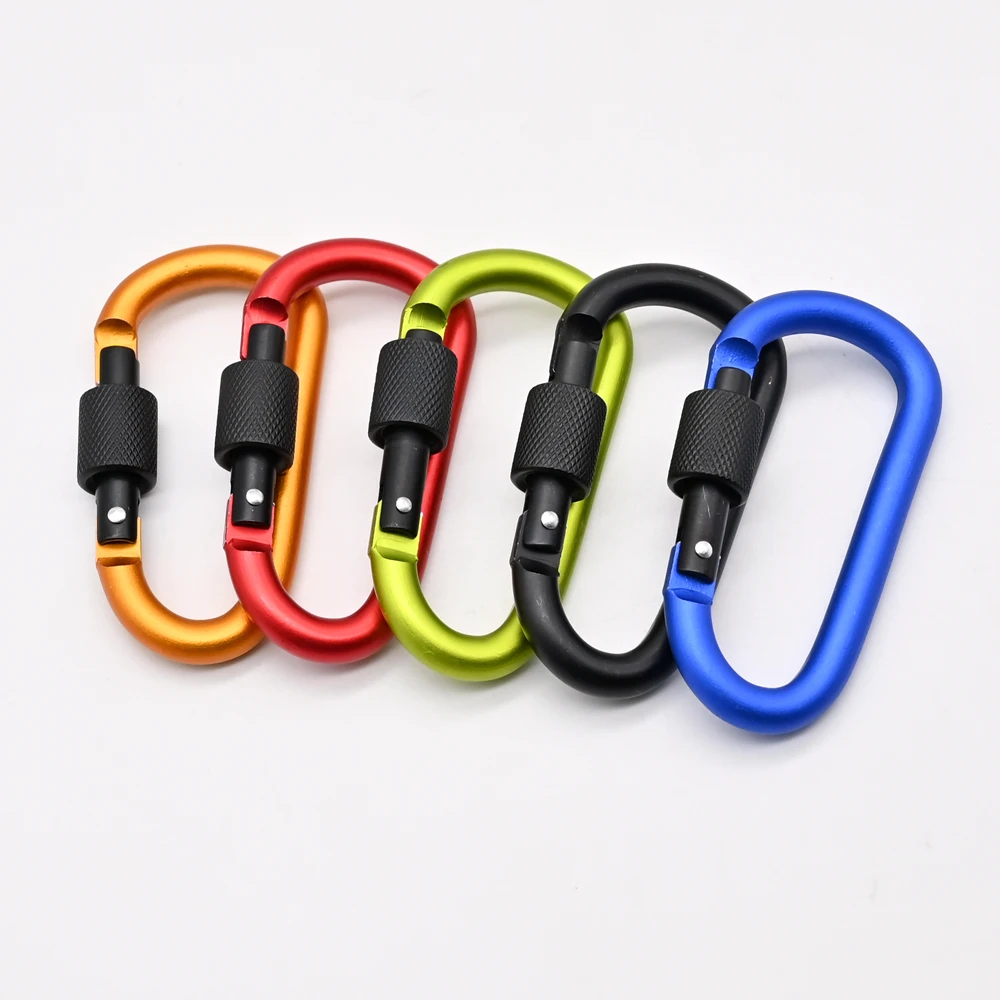Custom Design Metal Galvanized Oval Heavy Industry Safety Screw Hook Locking Big Self-locking Carabiner