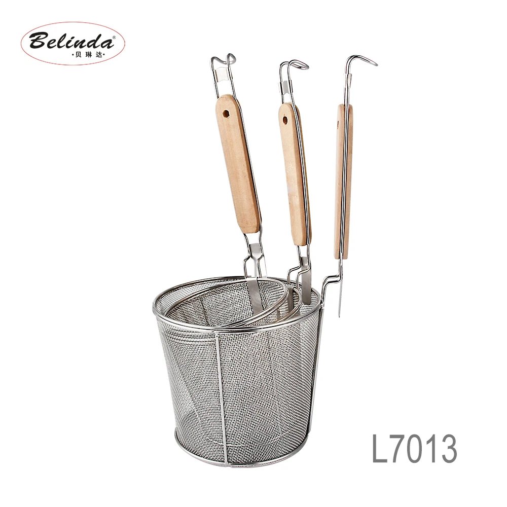 Stainless steel steamed vegetables cooking noodles sub-cooking barrels scalding vegetables colander filter mesh sieve