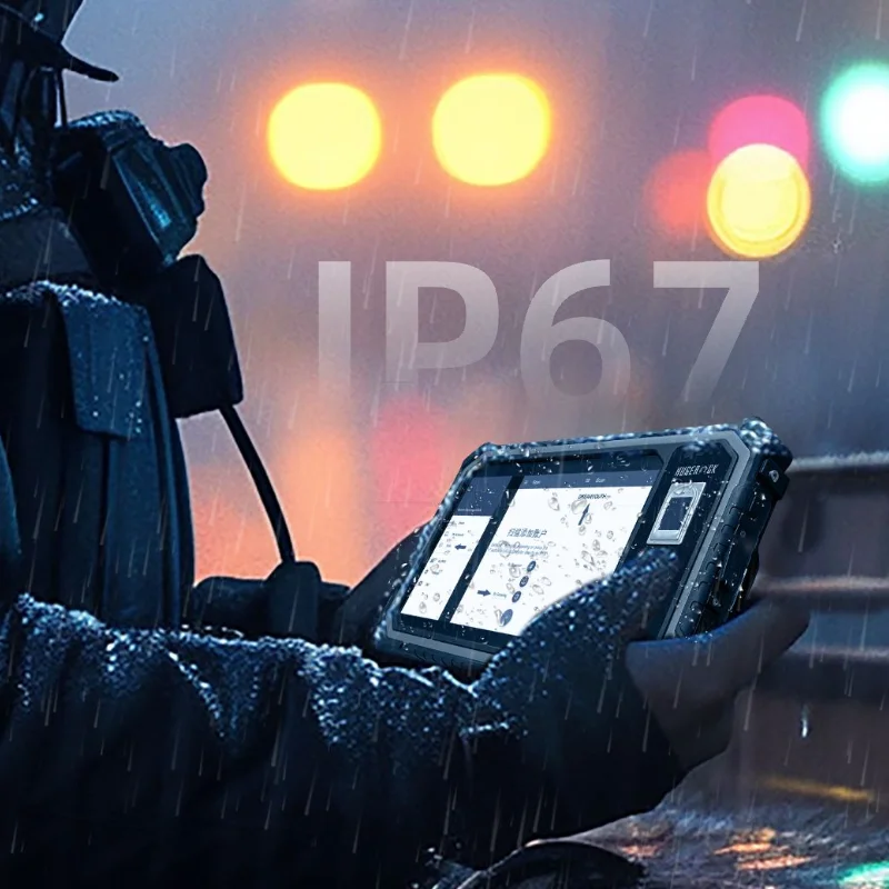 HUGEROCK B80 2.0ghz 1000 nit 8 Inch Industrial Android Panel Qr Rfid Biometric Fingerprint rugged Tablet Pc