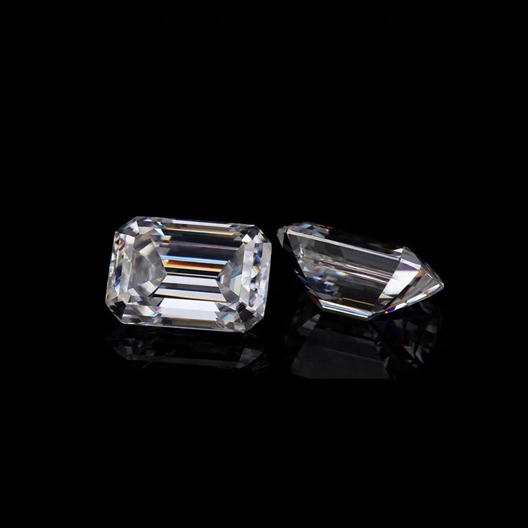 Wholesale Customize Size Emerald Cut Moissanite Loose Gemstone VVS Moissanite Stones DEF Color Synthetic Diamond