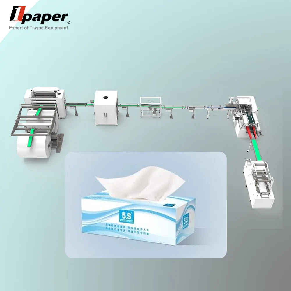 Manual  Full Automatic Box Pumping Facial Tissue Carton Box Sealing Packing Machine Production Line