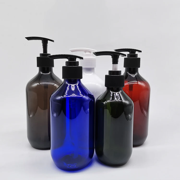 Popular 100ml 150ml 200ml Empty Amber Plastic Lotion Bottle, 300ml 400ml 500ml Boston Round Shampoo Container