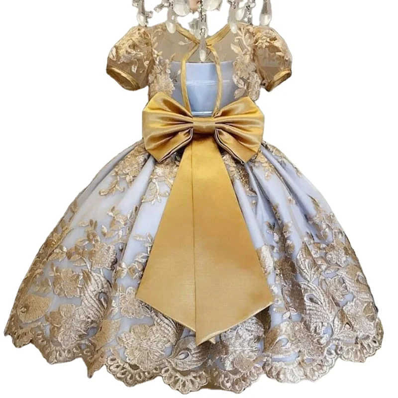 WEN Flower Girls Party Dresses Kids Clothing Wedding Gown Kids Dresses Girls Birthday Party Dresses