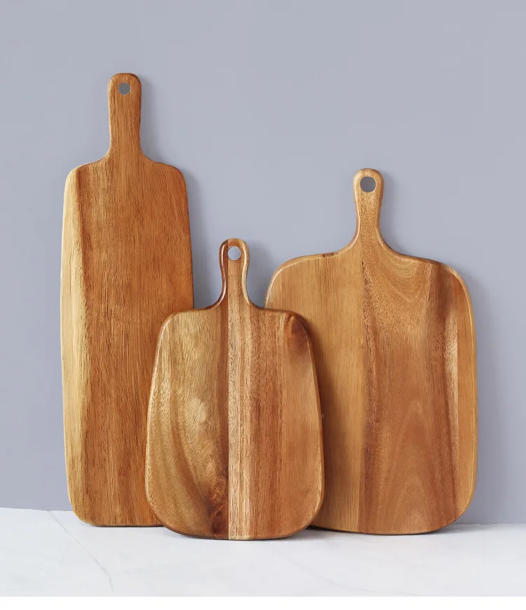 Top Seller 2023 Hot Sale Eco-Friendly Bread Multi-Functional Acacia Wood Cutting Board With Handle