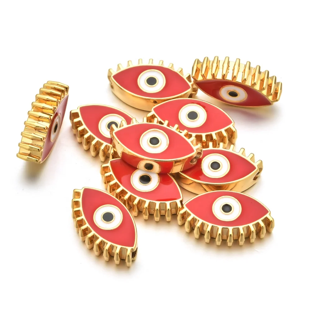 Classic Jewelry Making Cute DIY Greek Eye Charms Handmade Colorful Enamel Evil and Eye Charms Beads