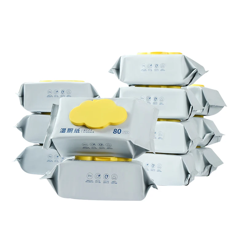 Factory Direct Sale Eco-Friendly Disposable Wet Tissue Plant Based Flushable Wipes Unscented Wet Toilet Paper