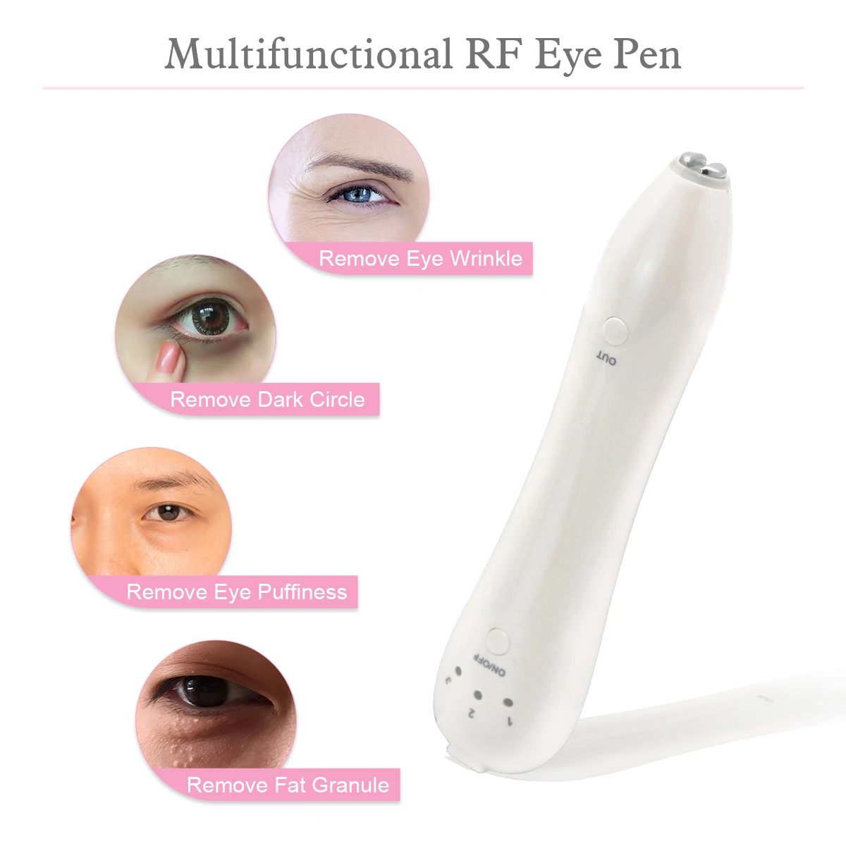 RF Eye Massage Beauty Device Heat Eye Care Remove Wrinkle Dark Circles Electric Eye lip Massager Pen