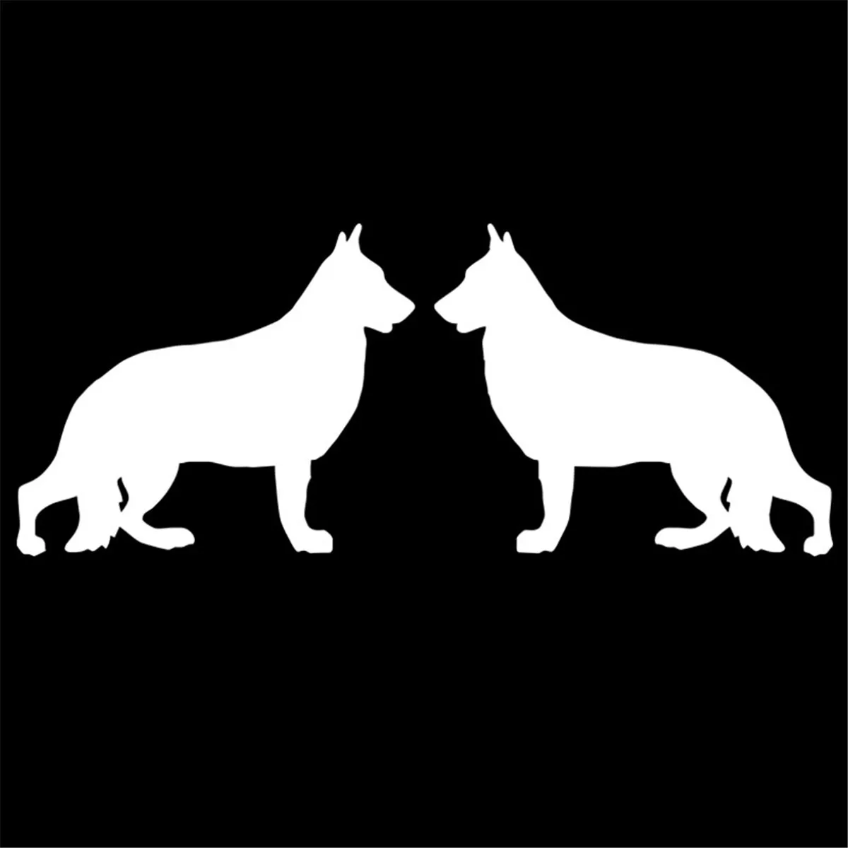 Two Shepherd Pet Dog Graphic Fun Sticker Car Window Removable Art Vinyl Decal Gift Die Cut Decals Laptop Window Glass