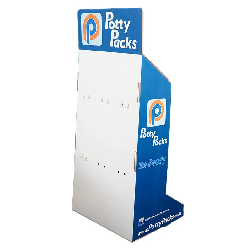Custom Retail Small Cardboard Counter Top Trays Display Box hook Paper PDQ Cardboard Display Small with Hooks
