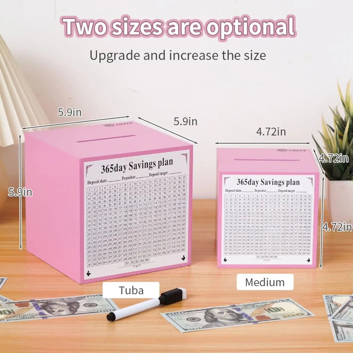 2024 Personalized Piggy Bank With Counter Can Not Be Opened Wood Saving Money Box